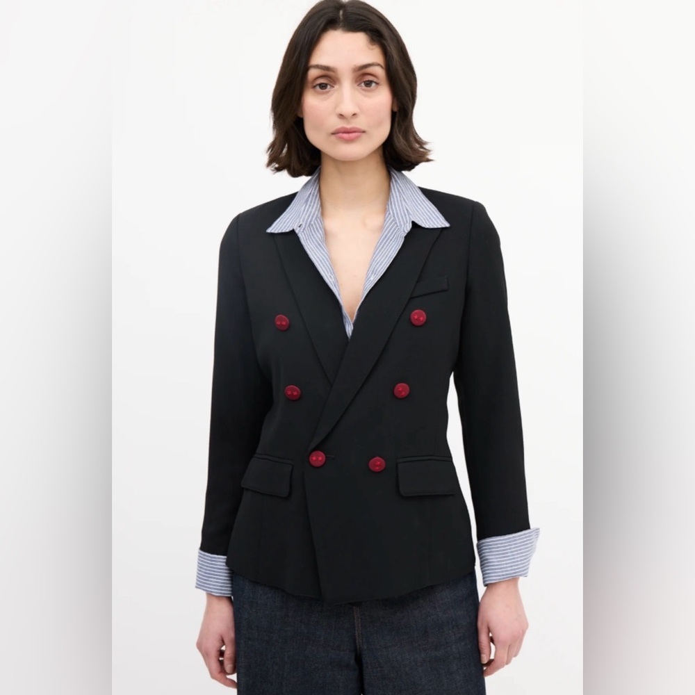 Smythe Doublebreasted Mini Crepe Blazer Black Size 12